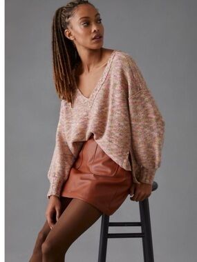 Pilcro Multicolor Pastel V-Neck Sweater